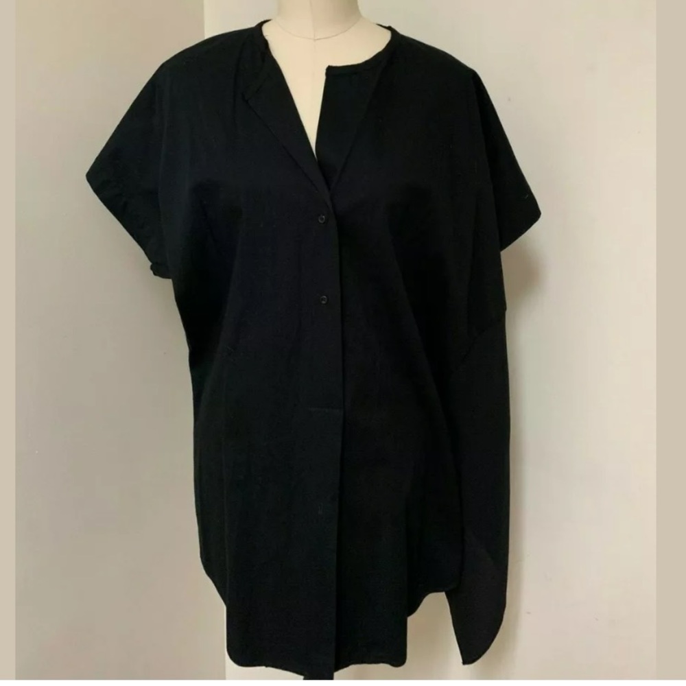 490$ Sharon Wauchob Shirt Black Cotton Sheer Small